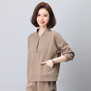 时尚气质休闲立领宽松开衫外套女图片