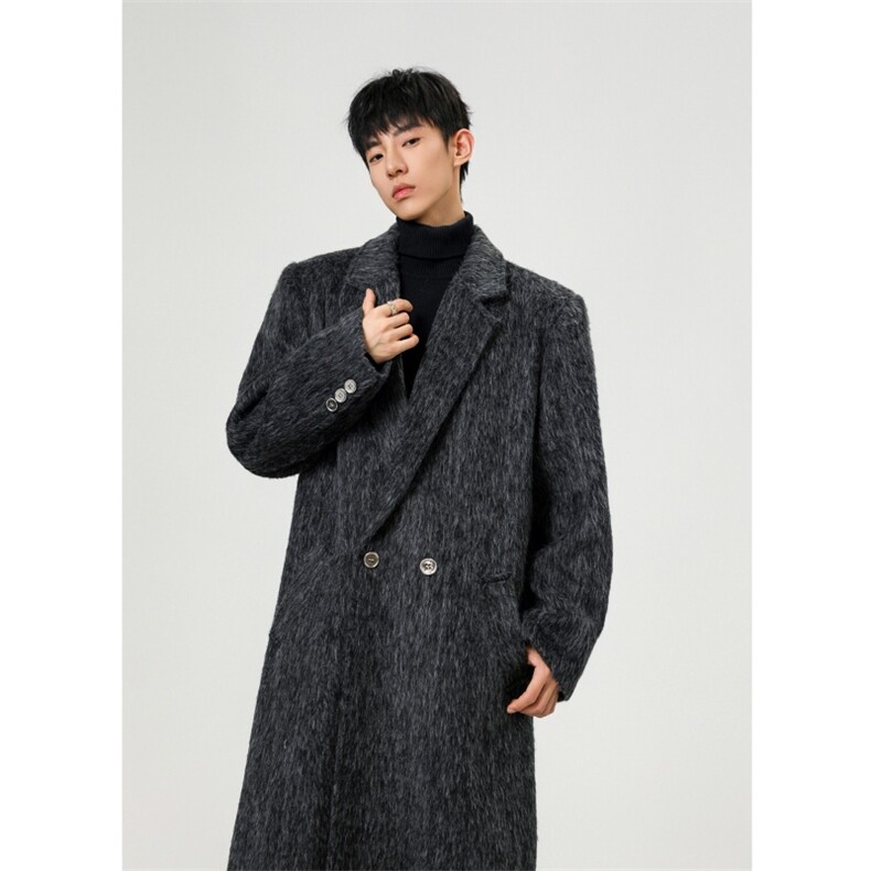 现货秋冬季中长款毛呢大衣男韩版潮流风衣外套812-F692-P128,男装风衣,星座812