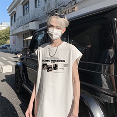 美式直播抖音得物品质纯棉250克无袖背心T恤T2529P25控39，男装背心/马甲，电商C408-1(原B339-1)