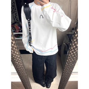 美式高街解构工艺速干长袖T恤衫男女款防晒上衣户外运动骑行服潮图片