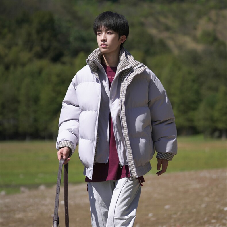 冬季新品得物美式潮流高品质格子加绒加厚棉衣外套棉服MY5566-P88,男装棉衣,星座610B-1