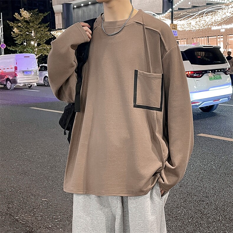 德绒卫衣立体切割高级感长袖T恤男上衣打底衫WY0327-P38图片