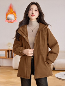 现货！现货！2025冬季新款加绒加厚连帽棉衣棉服女图片