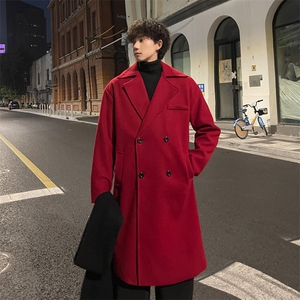 秋冬重磅新年毛呢大衣男潮百搭风衣外套宽松MN9571/P100加棉P110图片