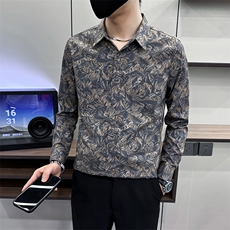 2024秋季新款男士花衬衣时尚印花个性复古衬衫A368-CS9912-P68，男装衬衫，电商A368