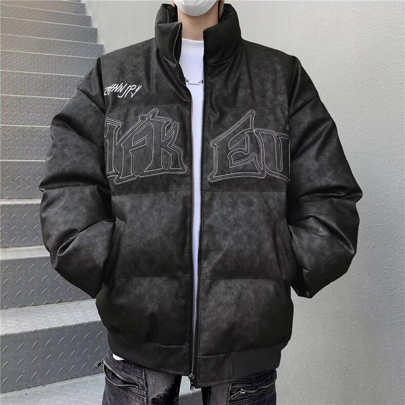 DG8031-P108冬季日系纯色立领简约棉服情侣宽松棉衣加厚保暖外套,男装棉衣,星座603-2