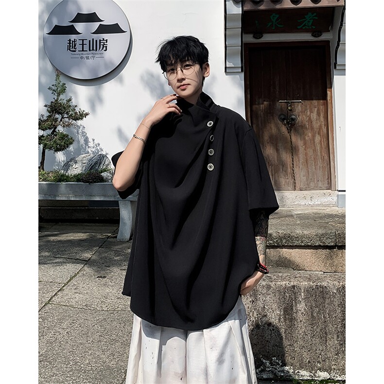 F277-P45夏季港风纯色短袖t恤男潮ins宽松日系简约半袖体恤现货,男装T恤,星座512-6