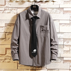 LC42109-P45痞帅领带长袖衬衫男士大码dk制服男jk衬衣男，男装衬衫，电商A040A