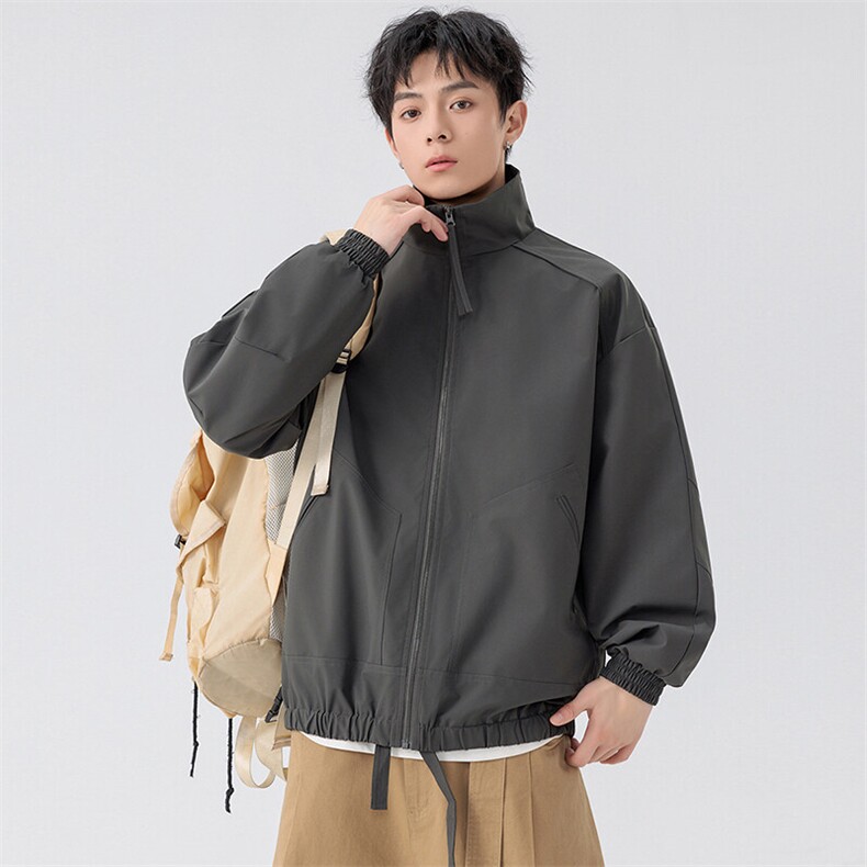 新款硬汉风户外夹克男立领纯色上衣冲锋衣外套DSA157B-JK7822-P60图片