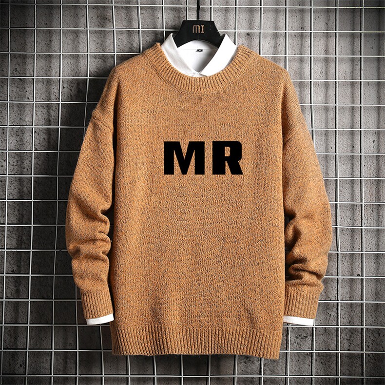 加厚加绒毛衣男大码毛线衣男针织衫M19253-P45加绒款-P65网格,男装针织衫/毛衣,电商A040A