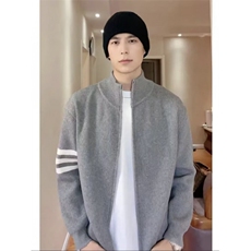 慵懒高级感正肩开衫毛衣男款美式复古立领外套cleanfit百搭针织衫，男装针织衫/毛衣，星座410-7