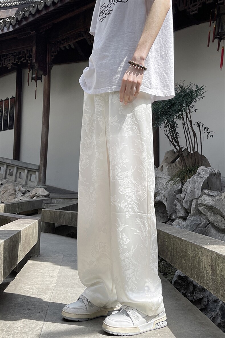 8XL-M特大码肌理感冰丝薄款休闲裤长裤男宽松百搭情侣裤K967P45,男装休闲裤,电商D206-1
