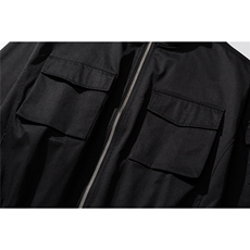 白底立领多口袋工装大码M-5XL夹克男100%聚酯纤维JK77987P85控138，男装夹克，星座227-7