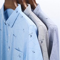 夏装短袖衬衫口袋款男士印花半袖纯色休闲时尚衬衣商务男装，男装衬衫，钱塘6003（原4033）