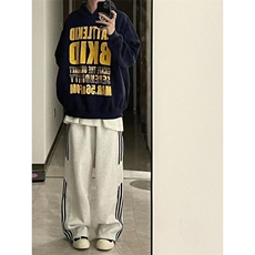 【有货】cleanfit灰色三条杠卫裤男春秋美式vibe裤子K77HH-特P45，男装休闲裤，星座1007（原301D）