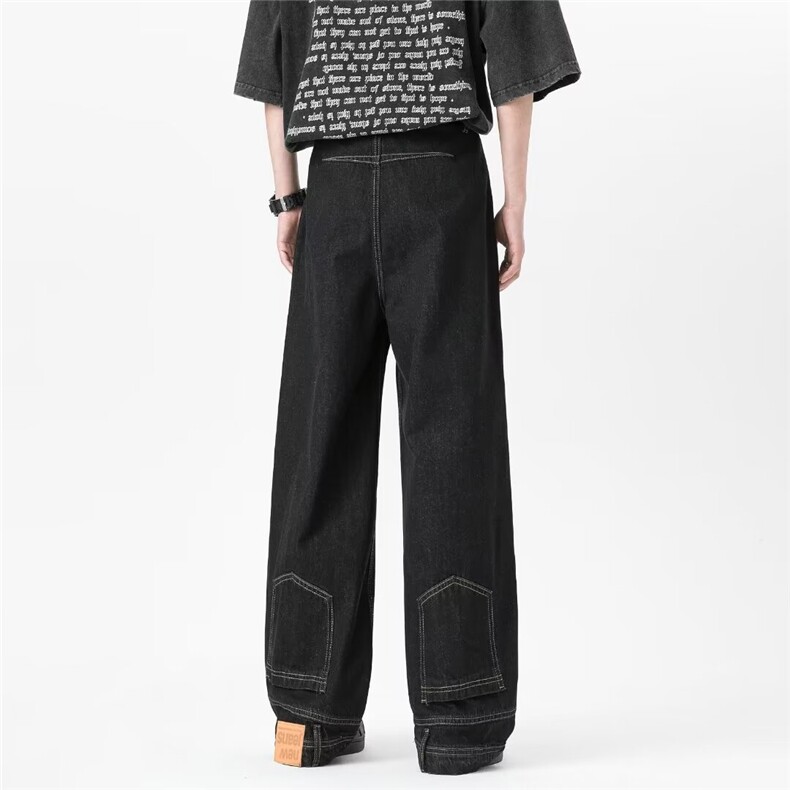 反穿美式高街牛仔裤男士韩版裤子2025春季新款ins长裤RK1577-P53,男装牛仔裤,星座412