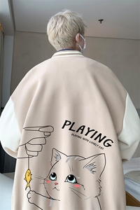 摇粒绒棒球服男大码开衫卫衣男夹克 BF86129-P65图片