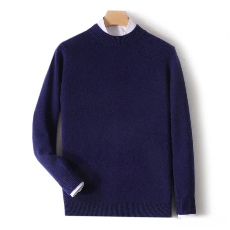 秋冬季新款舒适时尚百搭男士加厚半高领羊绒衫男装，男装羊绒套衫，绒韵雅