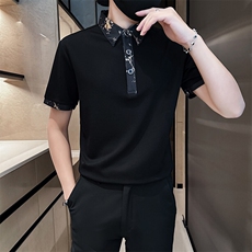 抖音碎花短袖T恤翻领Polo衫D342-B8120-P40，男装T恤，电商D342