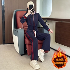 女秋新款时尚短款收腰开衫外套阔腿裤两件套，女装套装/套裙，江南