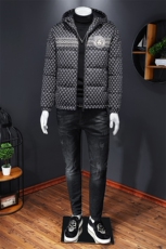 7249冬季连帽外套个性印花保暖白鸭绒羽绒服P310，男装羽绒服，钱塘2010A