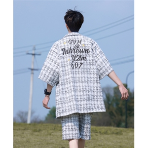 小香风印花织带短衬DCS9018P45短裤DK8797P40套装DTZ9028P85图片