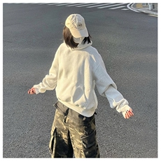 网图重磅65棉450克双排扣连帽卫衣纯色短宽套头外套男RH5311-P48，女装短外套，四季星座610B