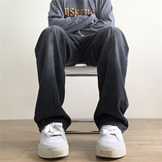 904-KZ02-P65-K852023设计款直筒长裤侧拉链系带男高街潮牛仔裤，男装休闲裤，星座904