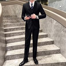 西服套装男西装男士商务休闲职业装修身新郎伴郎结婚三件套礼服潮，男装西服套装，星座505-2（原电商A260-1)