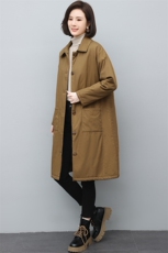 时尚百搭中长款棉衣外套女冬季新款宽松显瘦保暖棉服，女装棉衣/棉服，江忆布依