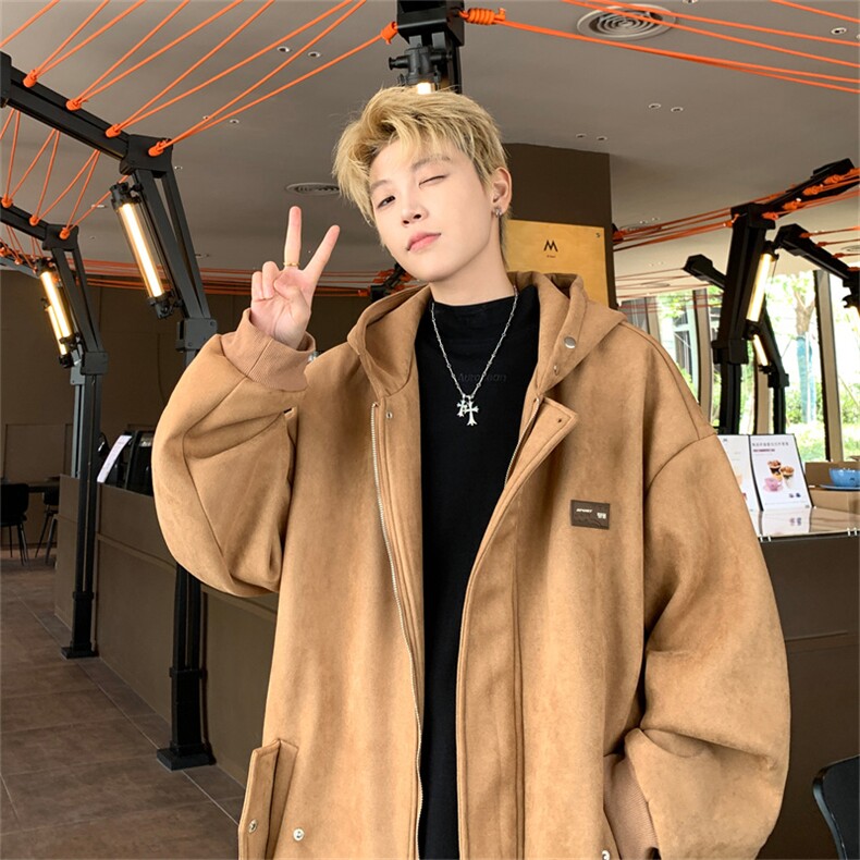特P75控128控138 麂皮绒飞行服外套夹克男00%聚酯纤维JP2417图片