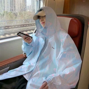 夏季扎染防晒衣男港风潮流大码超薄款透气防晒服夹克宽松开衫外套图片