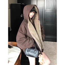 两面穿现货重磅短款座山雕棉衣男女双面穿毛毛绒棉服加厚外套，男装棉衣，电商A486