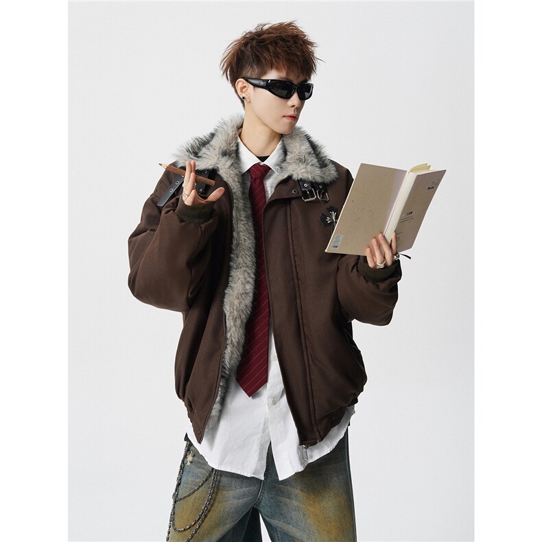 现货-美式毛领座山雕十字架棉服冬季加厚暖外套218-7-M139-特100,男装棉衣,星座218-7