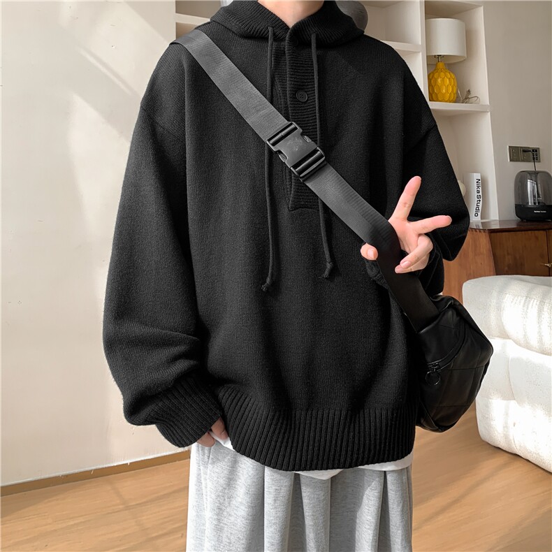 美式慵懒风高级感连帽毛衣男女针织衫MY2626P65,男装针织衫/毛衣,电商基地A086
