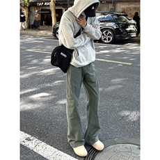 【现货】XZ612-K207-P65美式复古工装裤侧面口袋微喇直筒休闲裤，男装工装外套，星座612