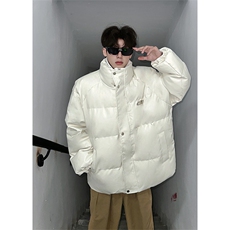 405A美式高街个性金属设计假两件pu皮棉服MY24925-P155控188，男装棉衣，星座405A