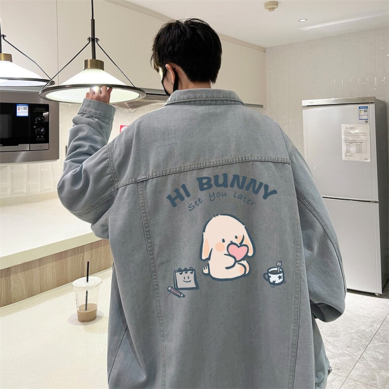 牛仔夹克男大码牛仔外套男茄克NJ77314-P60加绒款-P75,男装工装外套,电商A040