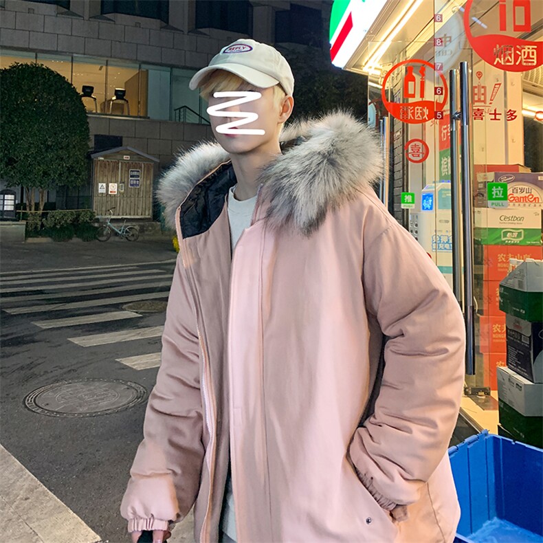 MM48112-P130冬季大毛领棉衣男士大码加厚棉袄男棉服,男装棉衣,电商A040