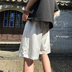 XZ616夏季风新中式冰丝提花休闲五分裤短裤TY2461P35控48，男装牛仔裤，星座512A（原616）