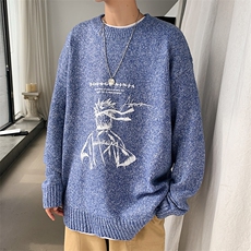 ！2023秋冬新款男士卡通印花圆领毛衣加厚品质针织衫M211P45，男装针织衫/毛衣，电商B220