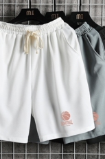 MK37237-P15冰丝短裤男士大码宽松休闲五分裤男运动中裤网格，男装休闲裤，电商A040A