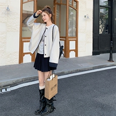 设计感撞色包边休闲短外套女2025秋季新款韩版小个子显瘦百搭夹克，女装短外套，2C275
