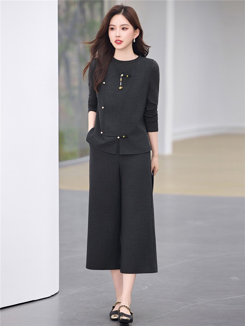 2026春季新品简约时尚休闲女装三件套,女装套装/套裙,美沁