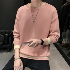 款5768青少年半高领毛衣男条纹宽松线衣潮流韩版冬季，男装针织衫/毛衣，电商D310（原电商305）