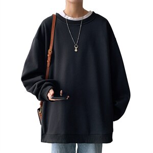 2021冬季新港风短句大码男女拉链圆领套头加绒加厚卫衣W5203-P45图片