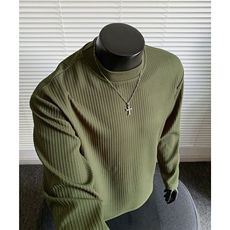 秋装新2025打底衫长袖T恤肌理纹男装秋季老钱风卫衣外套S436特23，男装T恤，电商A233-1