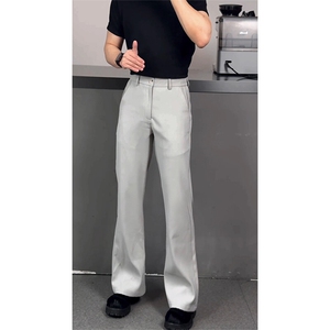 2025 春夏新款垂感冰丝微喇休闲裤男显高显瘦百搭西装裤K313-P40图片