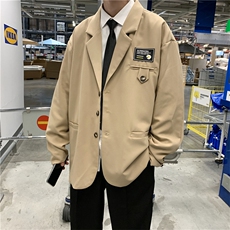 新款百搭西服上衣港风潮流三粒单排扣慵懒ins青年男W1077-P48，男装夹克，星座512-2