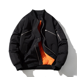 现货 2色秋冬带帽可拆卸飞行服外套棉服夹克图片